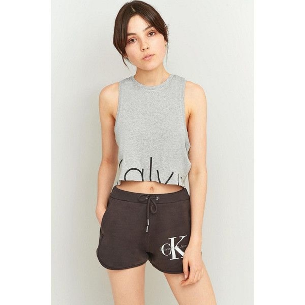 CALVIN KLEIN  Grey Sleeveless Sport Loose Tank Top
